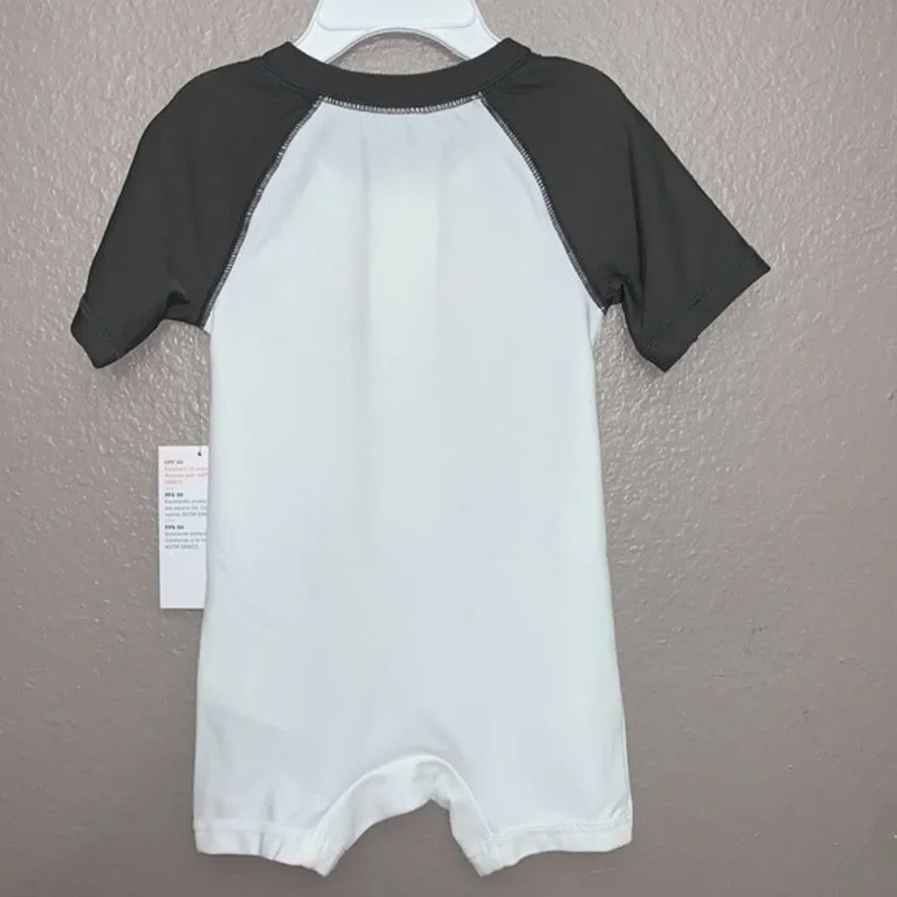 Zip-Front Rashguard One-Piece Swimsuit for Baby